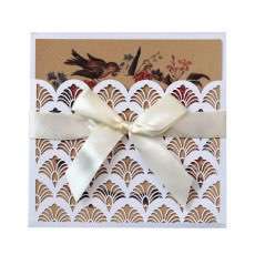 White Square Invitation Card Elegant Wedding Invitation Pocket Invitation Thank You Card